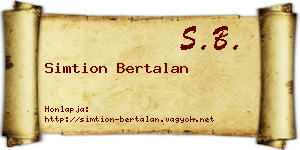 Simtion Bertalan névjegykártya