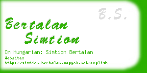 bertalan simtion business card